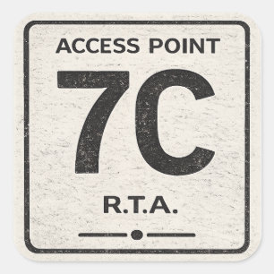 Quadrado Ponto de Acesso R.T.A. 7C Infraestrutura Adesivo
