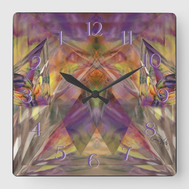 Quadrado Pontos para trás Relógio (Frente)