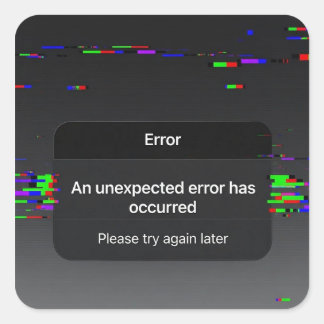 Quadrado Popup de Erro Emotion.exe Adesivo Meme de Humor de