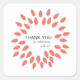 Quadrado Posh Petals | Coral | Adesivo personalizável