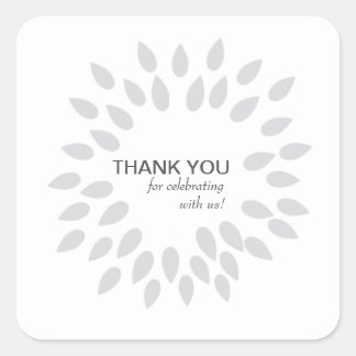 Quadrado Posh Petals | Prata | Adesivo personalizável