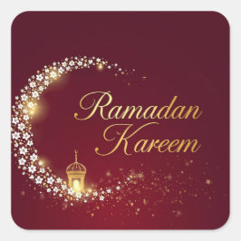 Quadrado Presente de Adesivo Redondo Ramadan Kareem