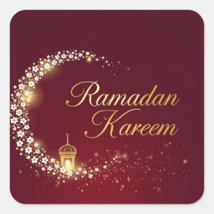 Quadrado Presente de Adesivo Redondo Ramadan Kareem