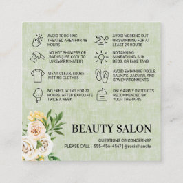 Quadrado Primavera Verde Limpando Cartão de visita da Praça