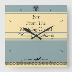 Quadrado Projete seu próprio relógio retro da capa do liv