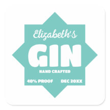 Qualquer adesivo de gin personalizado a cores