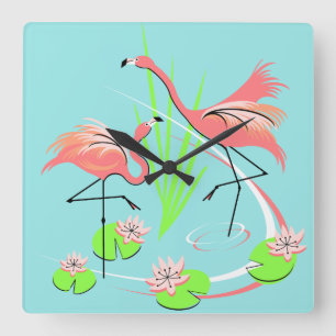 Quadrado Quarto de relógio Flamingo Fandango Duo
