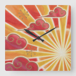 Quadrado Quarto do relógio sunset