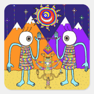 Quadrado Que Colorido Adesivo Mundial (Quadrado)