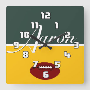 Quadrado Relógio Aaron Football Limon