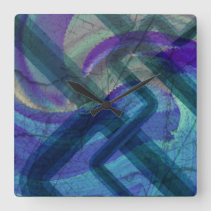 Quadrado Relógio Abstrato de Paisagem Industrial