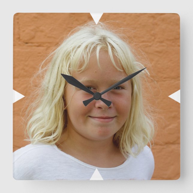 Quadrado Relógio analógico personalizável (Frente)