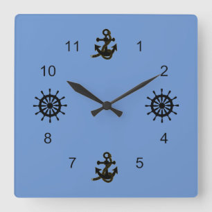 Quadrado Relógio - Âncoras e Mãos