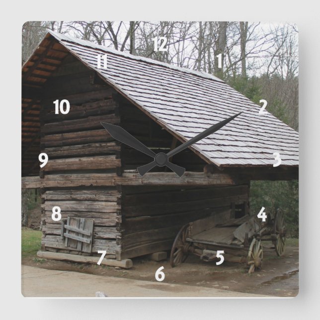 Quadrado Relógio antigo de estagecoach (Frente)