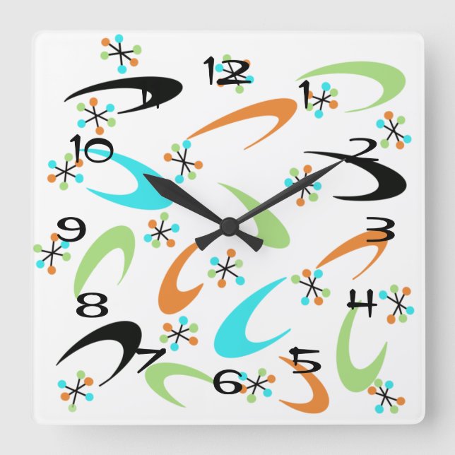 Quadrado Relógio atômico do século médio (Frente)