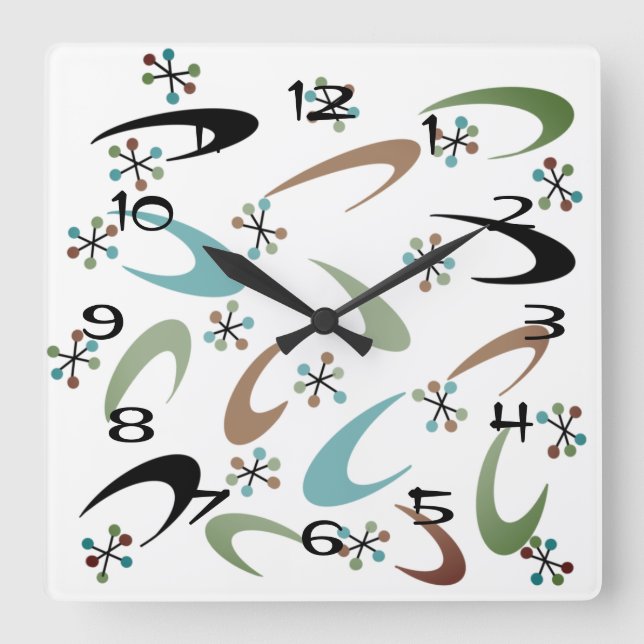 Quadrado Relógio atômico do século médio (Frente)