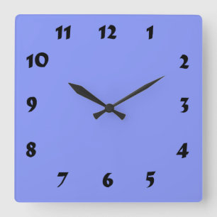 Quadrado Relógio Azul Numerado Alterável