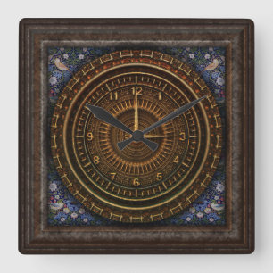 Quadrado relógio barroco vitorioso