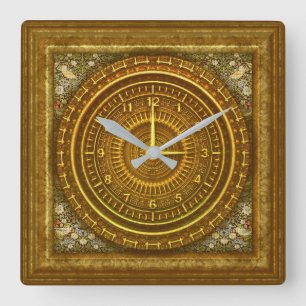 Quadrado relógio barroco vitorioso