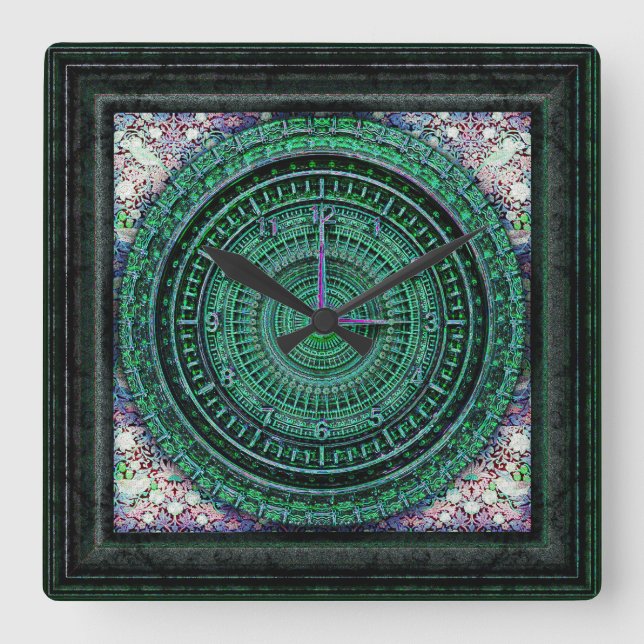 Quadrado relógio barroco vitorioso (Frente)