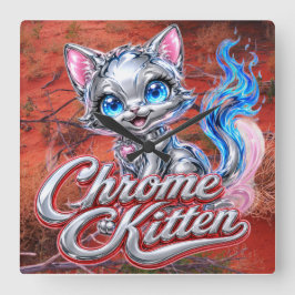 Quadrado Relógio Chrome Kitten Outback Purrer