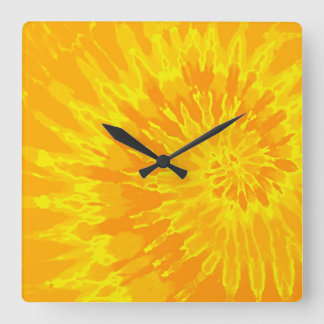 Quadrado Relógio Coral Amarelo-Amarelo