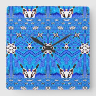 Quadrado relógio da grade da matriz azul