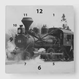 Quadrado Relógio da Locomotiva do Comboio Vintage