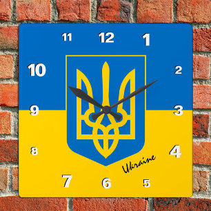 Quadrado Relógio da Ucrânia, lar patriótico, Bandeira da Uc