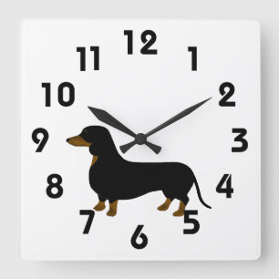 Quadrado Relógio Dachshund