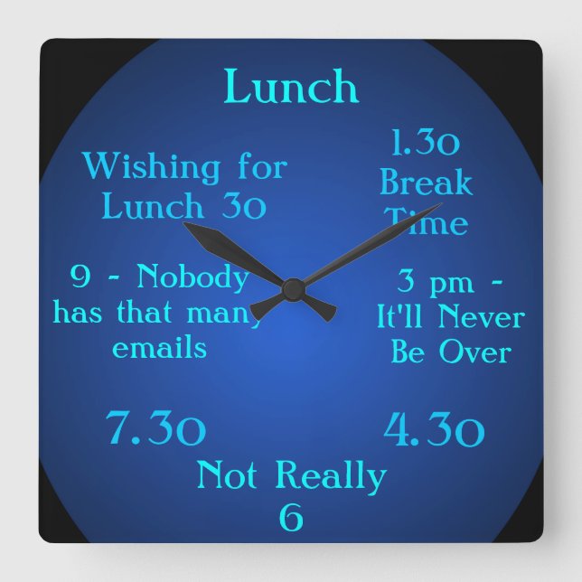 Quadrado Relógio de 1,30 Relógio 1-30 Tempo de Interrupção  (Frente)