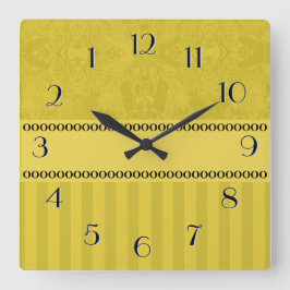 Quadrado Relógio de Abstrato da cidade Dourado com faixas