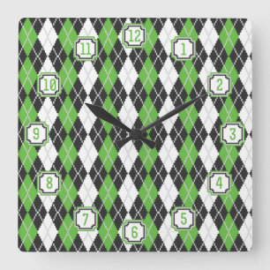 Quadrado Relógio de Argyle Retroativo