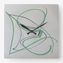 Relógio de Arte Abstrato Moderno de Duas Cores