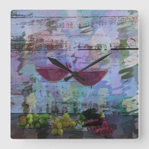 Quadrado Relógio de Arte Digital Impressoras de Vinho