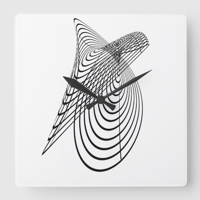 Quadrado Relógio de arte geométrico (Frente)