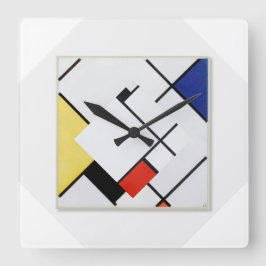 Quadrado Relógio de Arte Moderna Piet Mondrian