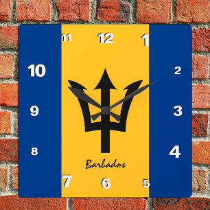 Quadrado Relógio de Barbados, lar patriótico, Bandeira de B