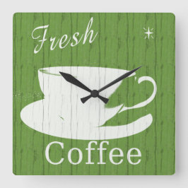 Quadrado Relógio de café Russo Tintable