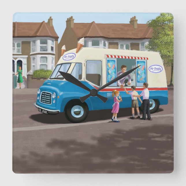 Quadrado Relógio de Caminhão do sorvete (Frente)