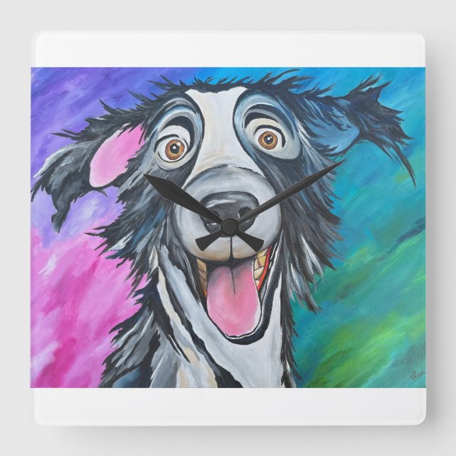 QUADRADO RELÓGIO DE CÃO FELIZ (Frente)