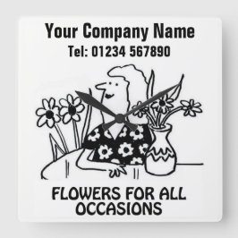 Quadrado Relógio de cartografia do Compro Florist ou Flor