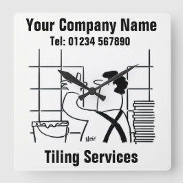 Quadrado Relógio de Cartoon dos Serviços de Inclinação