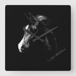 Quadrado relógio de cavalo árabe