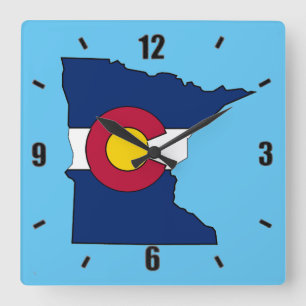 Quadrado Relógio de contorno de Minnesota