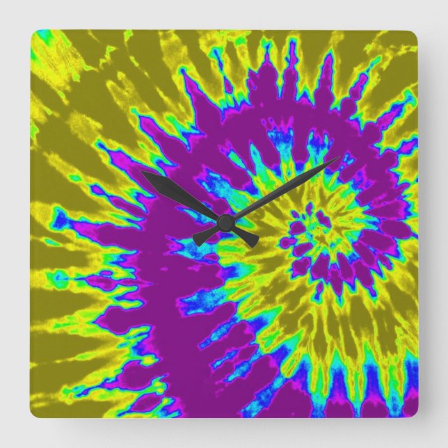 Quadrado Relógio de Coroa Dourada e Roxo (Frente)