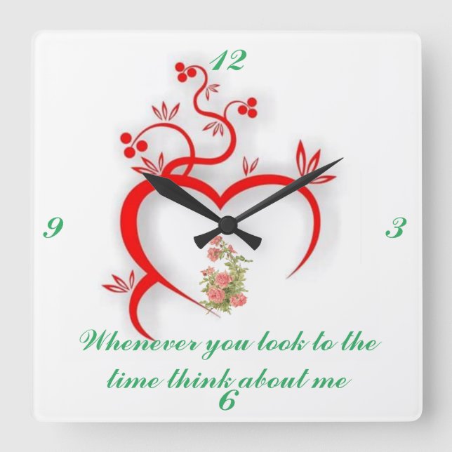 Quadrado Relógio de cozinha (Frente)