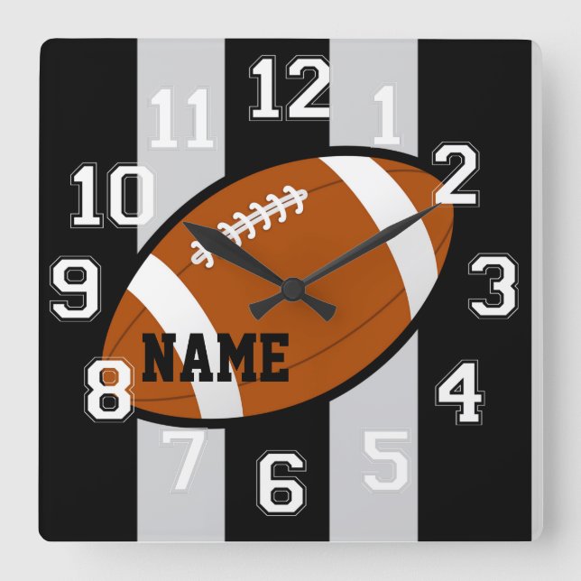 Quadrado Relógio de Futebol das Cores Oakland (Frente)