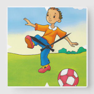 Quadrado Relógio de futebol infantil