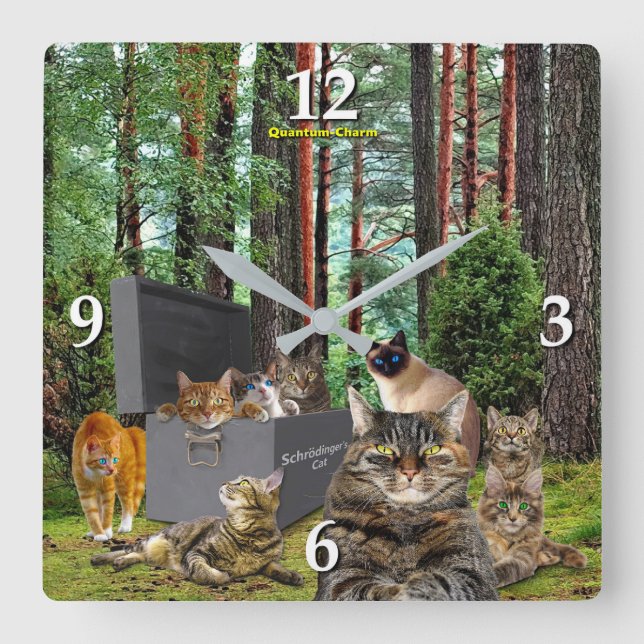 Quadrado Relógio de Gato de Schrodinger (Frente)